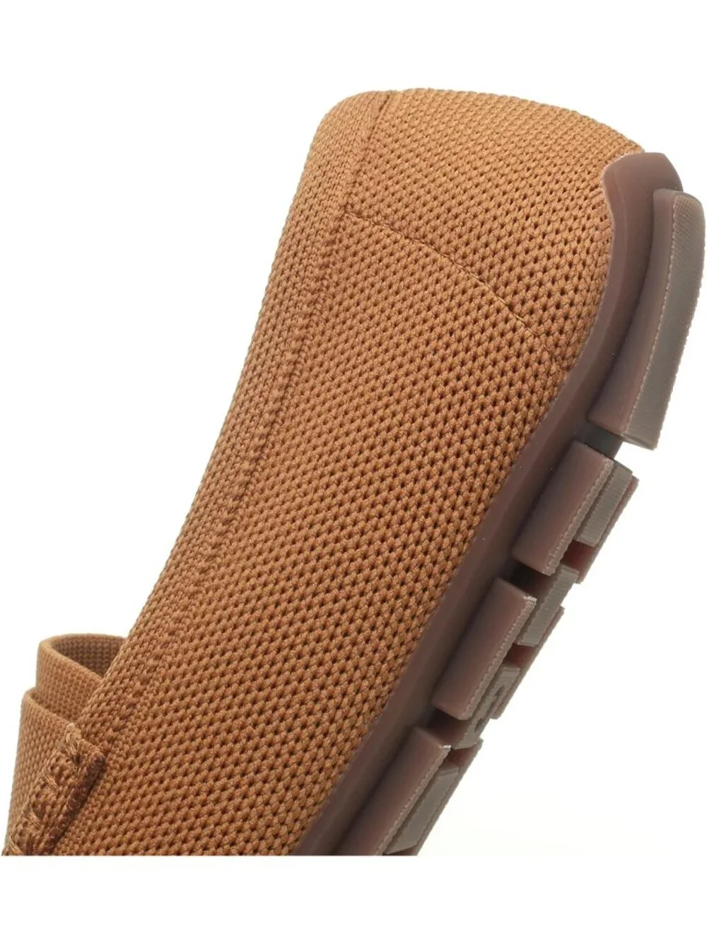 🆕Women's Brown Lightweight Knitted Loafers Casual Flat Shoes Comfortable